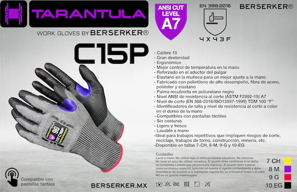 GUANTE RESISTENTE AL CORTE NIVEL A7 MCA BERSERKER
