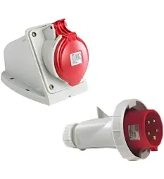 BASE MURAL 16A 3P 400VCA 6h ROJO MCA IDE