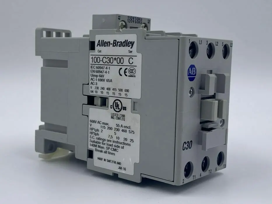 CONTACTOR IEC 30A 3 POLOS OPERADO CON C.A BOBINA 120VCA MCA ALLEN BRADLEY