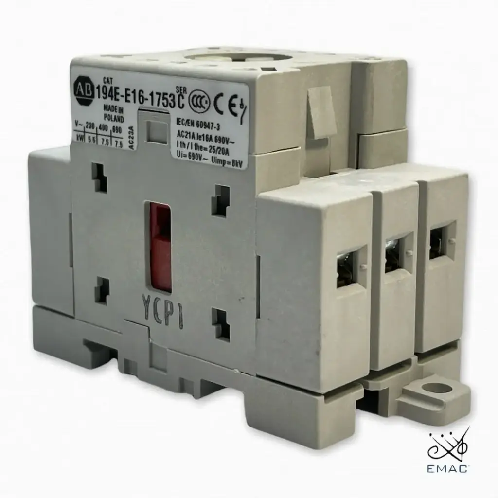 INTERRUPTOR ON-OFF MONTAJE DELANTERO 16A 2 POSICIONES 3 POLOS MCA ALLEN BRADLEY
