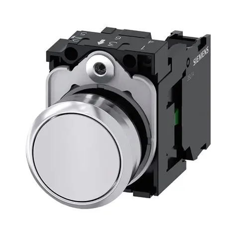 BOTON PULSADOR 22MM REDONDO METAL BLANCO