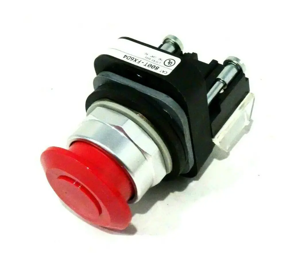 PULSADOR MANT.NO IL. HONGO 1 N.C.B.L. COLOR ROJO MCA ALLEN BRADLEY