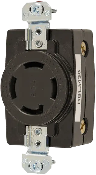 RECEPTACULO DE MEDIA VUELTA DE 4P 4H 30A MCA HUBBEL