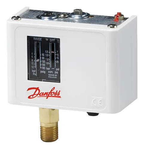 PRESOSTATO RANGO 4-12BAR, CONEX 1/4" NPT  DIFERENCIAL 0.50-1.60 BAR REARME AUTO IP30 MCA DANFOSS