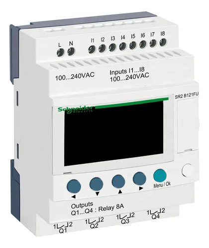 RELÉ INTELIGENTE COMPACTO ZELIO LOGIC 12I/O 100-240VAC CON RELOJ DISPLAY MCA SCHNEIDER