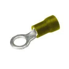 [TP1010] ZAPATA TERMINAL ANILLO AISLAMIENTO DE VINILO AMARILLO, 3/16, CALIBRE 12-10 AWG, MCA BURNDY