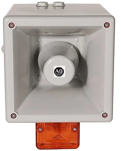 BALIZA ROJA CON BOCINA DE RECREO, MARCO C, 10-30 VCC MCA ALLE BRADLEY 