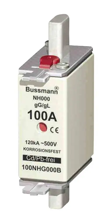 FUSIBLE NH DE 100A, 500V TAMAÑO 000, CLASE gG/gL, MCA BUSSMANN