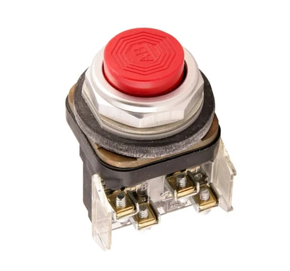 BOTON DE CONTACTO Mom. PB, 30.5MM, SIN ILUMINACION, COLOR ROJO 1NA, 1 NC MCA. ALLEN BRADLEY