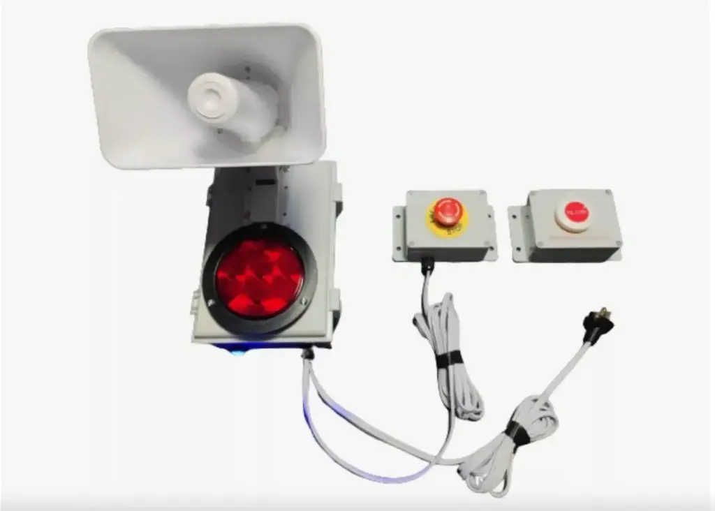 ALARMA CON BOTON DE PANICO EMERGENCIA 120DB IP 65 EXTERIOR MCA. DOMOTIC ASSISTANT