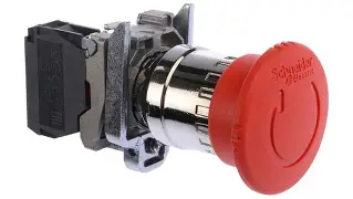 BOTÓN PARO DE EMERGENCIA BARRENO 22mm, CABEZA DEL BOTÓN 40mm, CONTACTOS 1NC, MCA SCHNEIDER