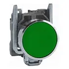 BOTÓN PULSADOR RASANTE MOMENTANEO, COLOR VERDE, CONTACTOS 1NA, MCA SCHNEIDER