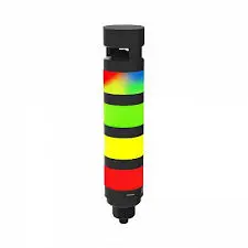 TORRETA RGB PROGRAMABLE DE 50mm TL50, 4 MODULOS LUMINOSOS CON AUDIBLE, VOLTAJE 12-24VDC, IP65, CONECTOR M12 DE 8 PINES, MCA BANNER