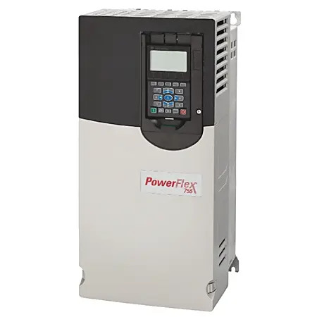 VARIADOR DE VELOCIDAD POWERFLEX 755 DE 3PH 480VAC 3HP CON ETHERNET/IP 5AMP SIN HIM MCA ALLEN BRADLEY