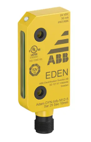 SENSOR MAGNÉTICO DE PROXIMIDAD ADAM DYN-INFO M12-5, 24VDC, IP69K, INTERFAZ DYNlink, MCA ABB