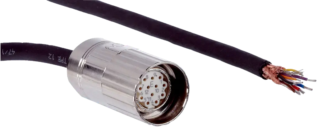 CABLE CON CONECTOR M23 12 PINES RECTO DE 10MTS IP67 COLOR NEGRO MCA SICK