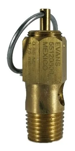 VALVULA DE SEGURIDAD PARA COMPRESORES CALIBRACION 125 PSI MCA EVANS 