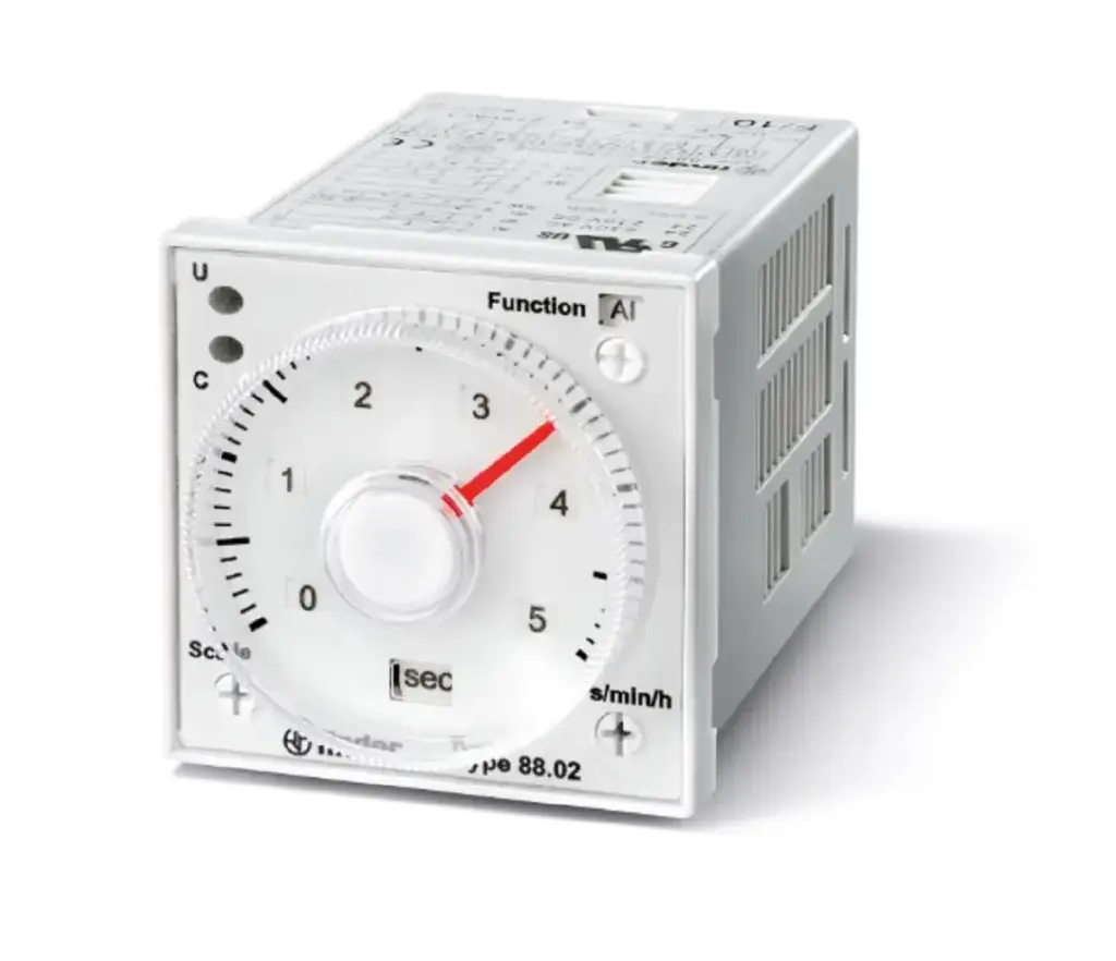 TEMPORIZADOR MULTIFUNCIÓN UNDECAL, 8A, 2 CONTACTOS CONMUTADOS, ALIMENTACIÓN 24-230VCA/CD, MCA FINDER