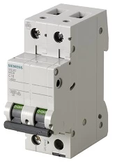 INTERRUPTOR TERMOMAGNETICO P/RIEL 2P 20A C 6KA MCA SIEMENS 