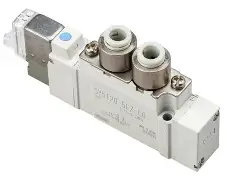 ELECTROVÁLVULA DE 5 VÍAS 2 POSICIONES, 24VCD, CONECTOR DIN, PUERTO 1/8 G, MCA SMC