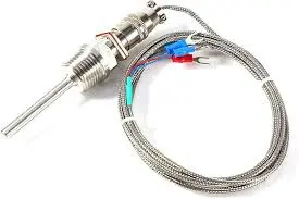 SENSOR RTD (PT100) DE 3 HILOS DIAMETRO DE 3/16", LONGITUD DE 47cm, CON TERMINALES SUELTAS CUBIERTAS DE FIBRA DE VIDRIO CON LONGITUD DE 10cm APROX, MCA JMI