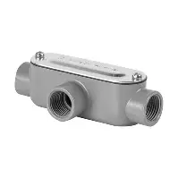 CAJA DE CONEXION GRAYLOY-IRON, PARA ÁREAS CLASIFICADAS, FORMA 8, TIPO "T" DE 3/4" RECUBIERTA DE PVC, CON TAPA, MCA REPSA