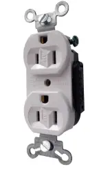 CONTACTO DUPLEX BLANCO 15A 125V 2P 3H NEMA 5-15 MCA ARROW HART 