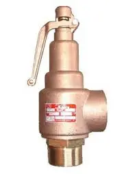 VALVULA DE SEGURIDAD PARA AIRE 211-19E25-TB, ENTRADA MACHO 3/4", SALIDA 1" NPT, PALANCA SIMPLE, LATON MCA VAYREMEX