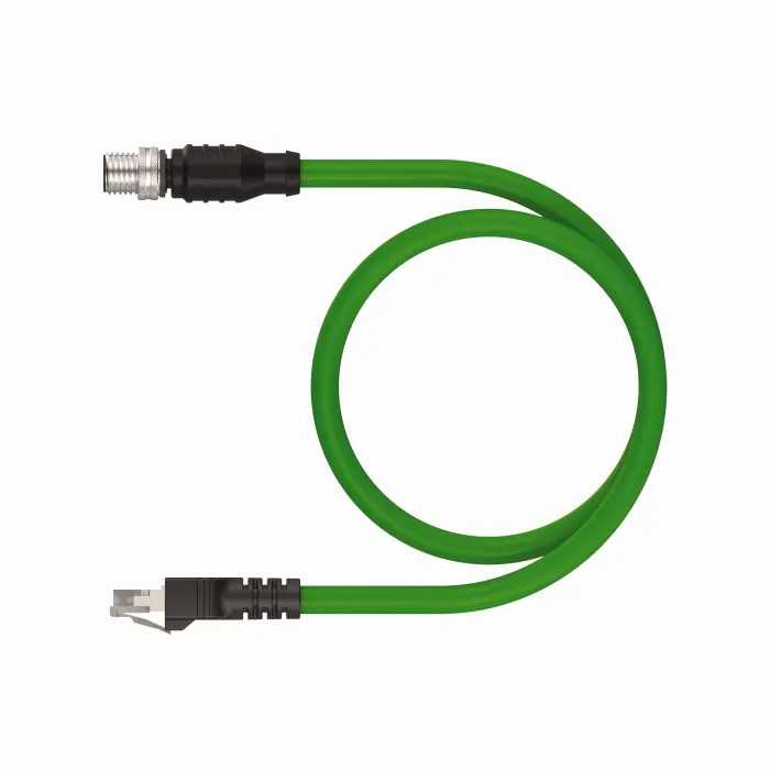 CABLE PROFINET DE 15 METROS, CONECTOR MACHO M12 CODIFICACIÓN D, CONECTOR RJ45, IP67, MCA TURCK