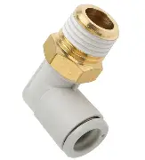 RACOR MARCA SMC, EN L PARA MANGUERA DE 8 MM ROSCA DE 1/4"
