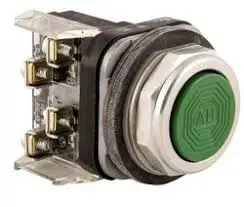 BOTON PULSADOR RASANTE MOMENTANEO COLOR VERDE, 1NC/1NA, MCA ALLEN BRADLEY