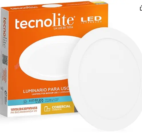 LÁMPARA EMPOTABLE DOWNLIGHT LED 20 W, LUZ BLANCA CONFIGURABLE, ATENUABLE MCA TECNOLITE