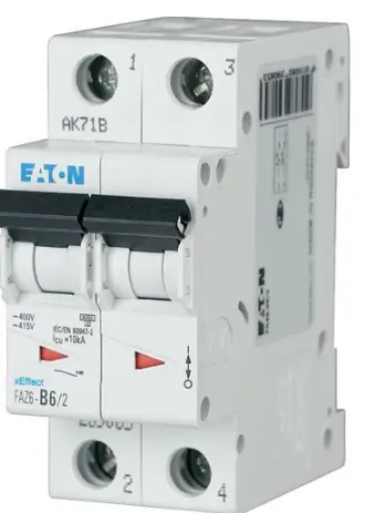 INTERRUPTOR AUTOMATICO MINIATURA 16A 2 POLOS MCA EATON 