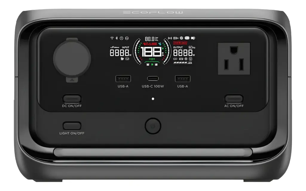 ESTACIÓN DE ENERGÍA RIVER 3 PLUS, 286 WH ALMACENAMIENTO, 600W DE POTENCIA Y 220W CAPACIDAD SOLAR MCA ECOFLOW