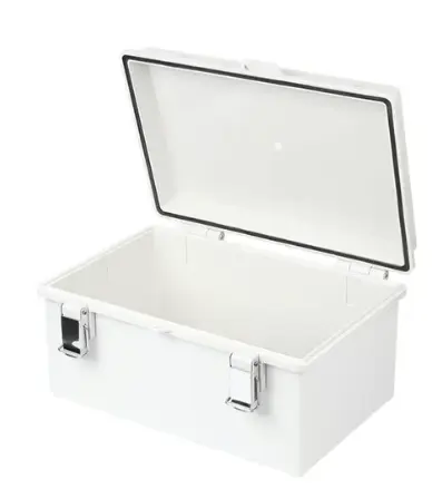 GABINETE DE PLASTICO 190X290X140 CIERRE DE BROCHE INOXIDABLE MCA PRECISION 