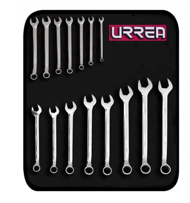  JUEGO DE 15 LLAVES COMBINADAS PULIDO ESPEJO METRICAS, 12 PUNTAS MCA URREA