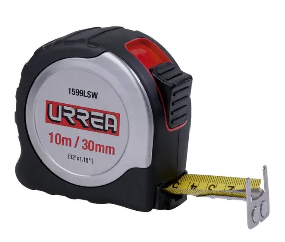  FLEXOMETRO CON CARCASA DE ACERO INOXIDABLE 8 M X 30 MM MCA URREA