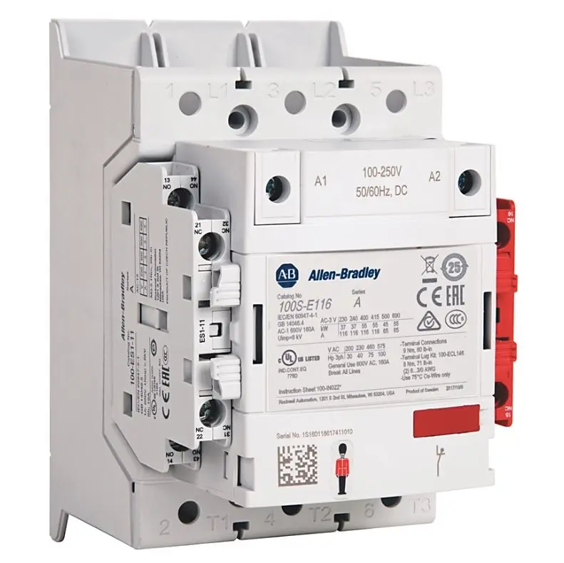 CONTACTOR IEC 100-E DE 116AMP  BOBINA 100-250VAC/DC 1NO-2NC DE SEGURIDAD MCA ALLEN BRADLEY