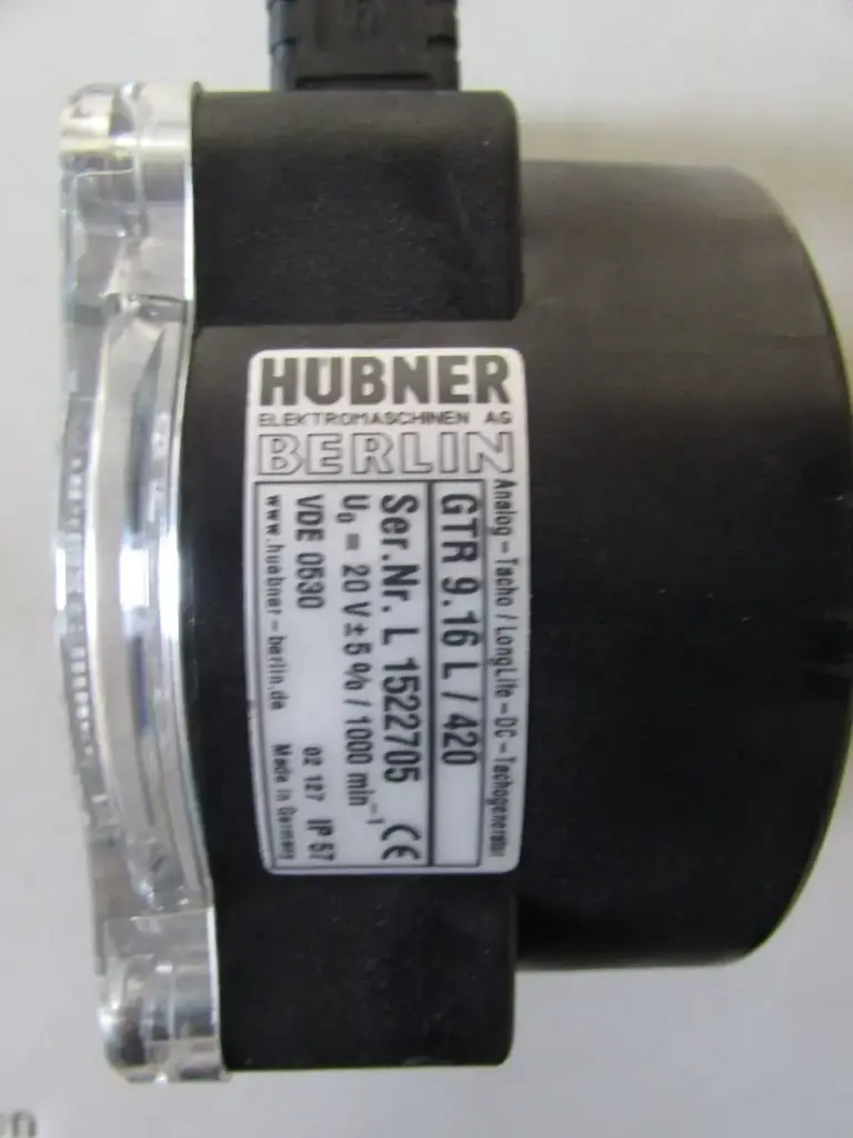 TACOGENERADOR 20V 1000MIN VDE 0530 IP67 MCA HUBNER BERLIN