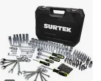 JUEGO COMBINADO DE HERRAMIENTA PARA MECÁNICO 214 PIEZAS, CON MALETÍN PLÁSTICO MCA SURTEK