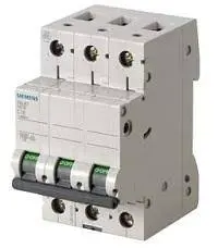 INTERRUPTOR TERMOMAGNETICO 3 POLOS, 20A, PARA RIEL DIN, IP20, MCA SIEMENS