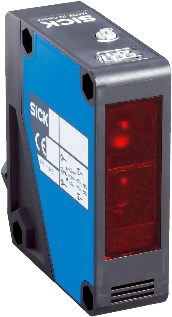 SENSOR FOTOELÉCTRICO, SALIDA A RELÉ, RANGO 2000mm, CONEXIÓN POR PASACABLES, IP67, MCA SICK