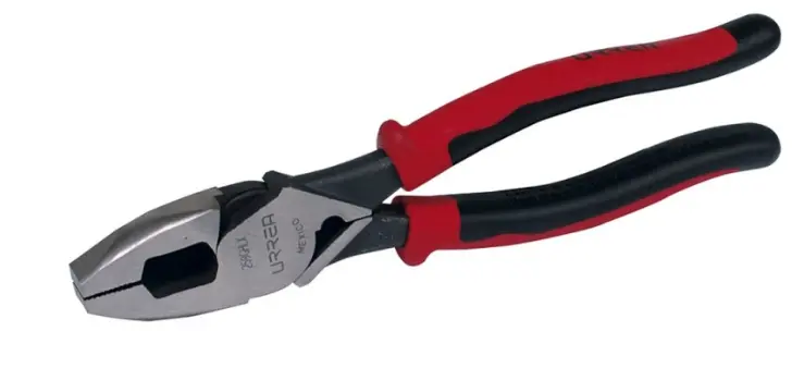 PINZA CON MANGO BIMATERIAL DE 9-3/8" CORTE LATERAL CON PONCHA CABLE ALTA PALANCA MCA URREA