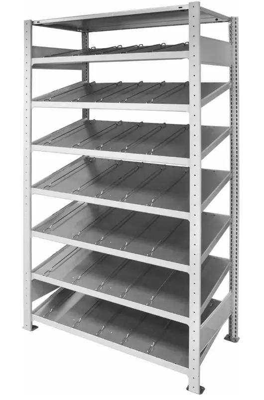 ESTANTERÍA DE AMPLIACIÓN DE ESTANTES INCLINADOS ANCHO 1000mm PROFUNDIDAD 500 600 Y 800mm MCA HOFFMANN