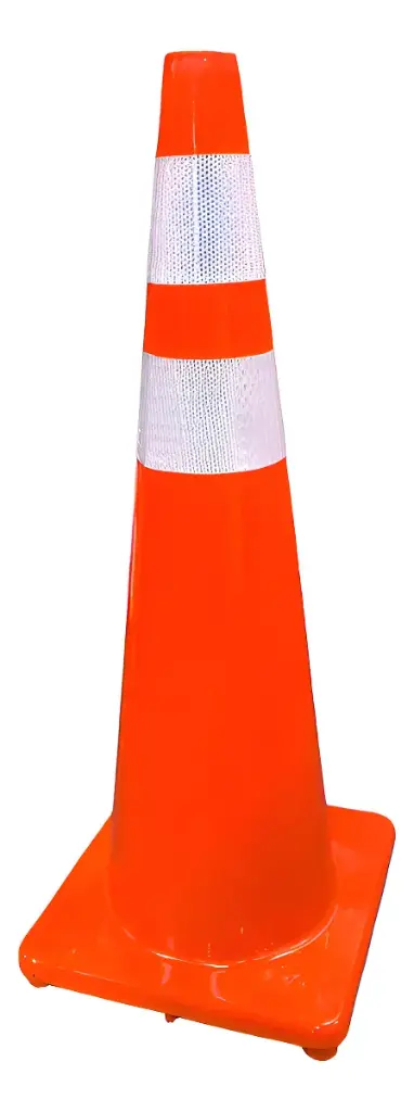 CONO DE TRÁFICO CON REFLEJANTE NARANJA DE PVC 90 cm MCA GLOBAL