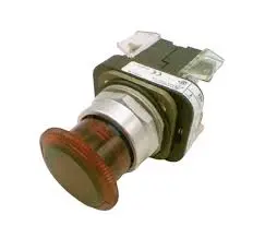 BOTON TIPO HONGO 45MM PARO DE EMERGENCIA ILUMINADO 12-130V CA/CD 2NO Y 2NC MCA ALLEN BRADLEY
