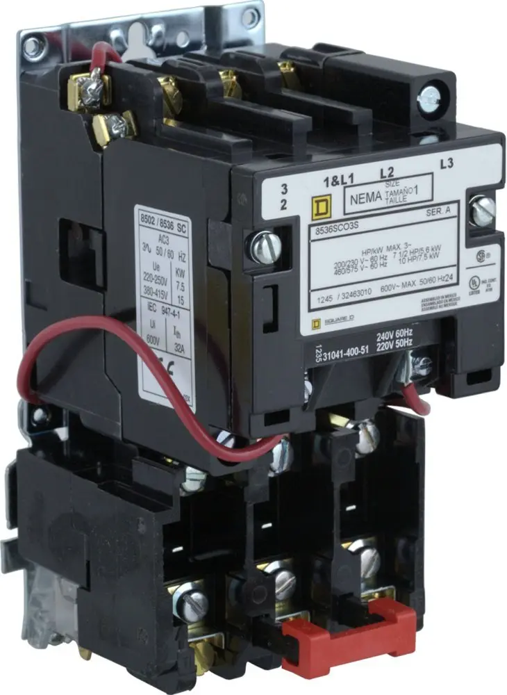 ARRANCADOR MAGNETICO SIN GAB. DE 3P. TAMAÑO 2 CON BOB. EN 220/240V. MCA SQUAR-D