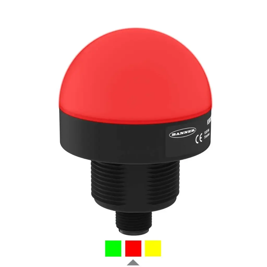 INDICADOR LED INDUSTRIAL P. GENERAL 3 COLORES 4P M12 MCA BANNER