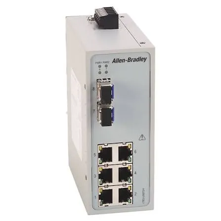 SWITCH STRATIX 2100, 6 PUERTOS DE COBRE DE 100 MB 2 RANURAS SFP DE 1 GB, NO ADMINISTRABLE 6 PUERTOS FE MCA ALLEN BRADLEY