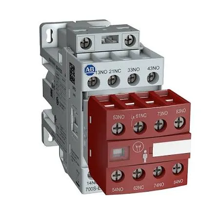 RELEVADOR DE SEGURIDAD 3 CONTACTOS ABIERTOS 1 CONTACTO CERRADO VOLTAJE DE CONTROL 24VDC MCA ALLEN BRADLEY